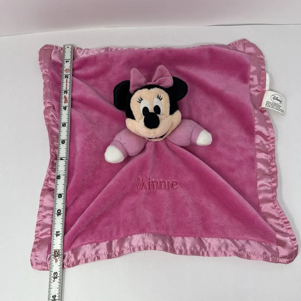 Disney Security Blanket 13x13 Pink Minnie Mouse Rattle Crinkle